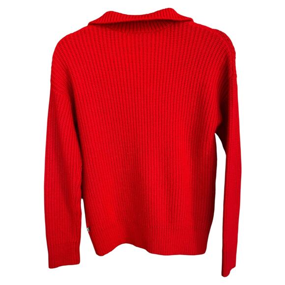 Maison Scotch Boy's Scotch & Soda Red Ribbed Quarter Zip Sweater Size XS - Picture 5 of 6